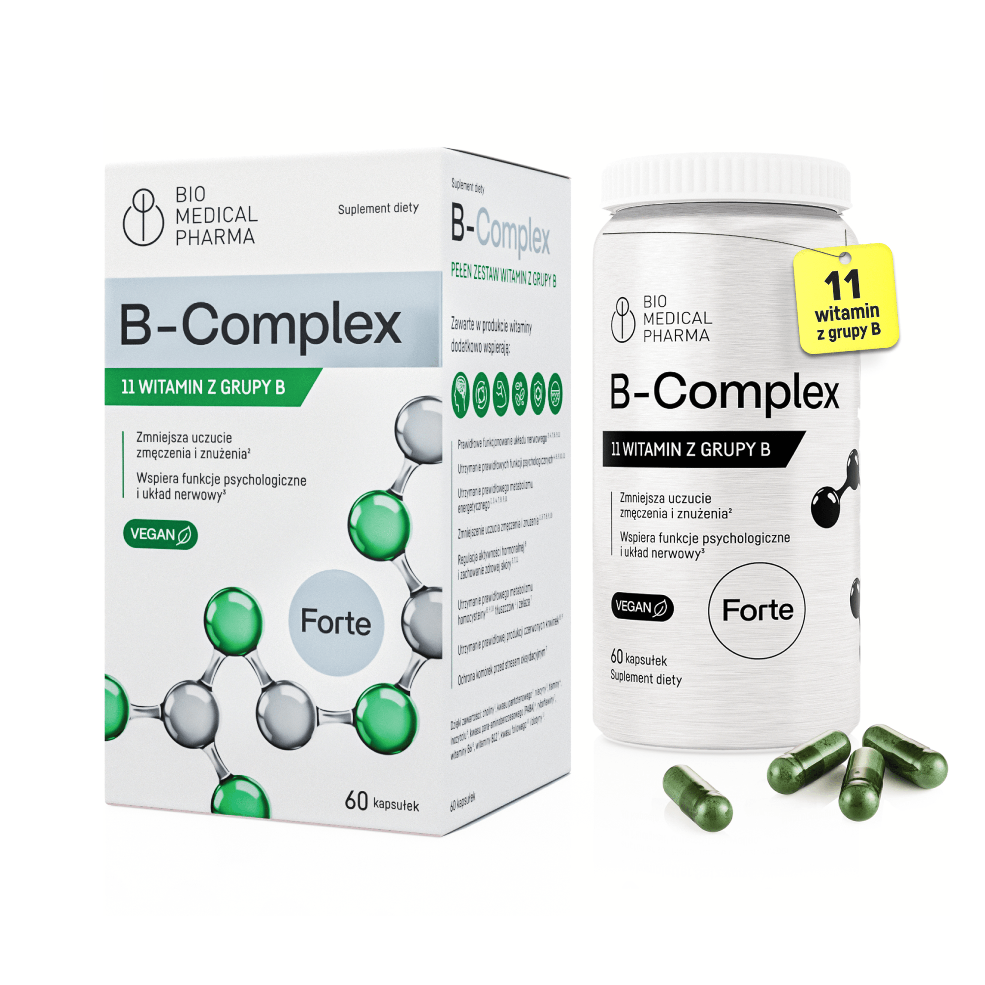 Witamina B Complex 60 kapsułek roślinnych | BMPharma 🧡