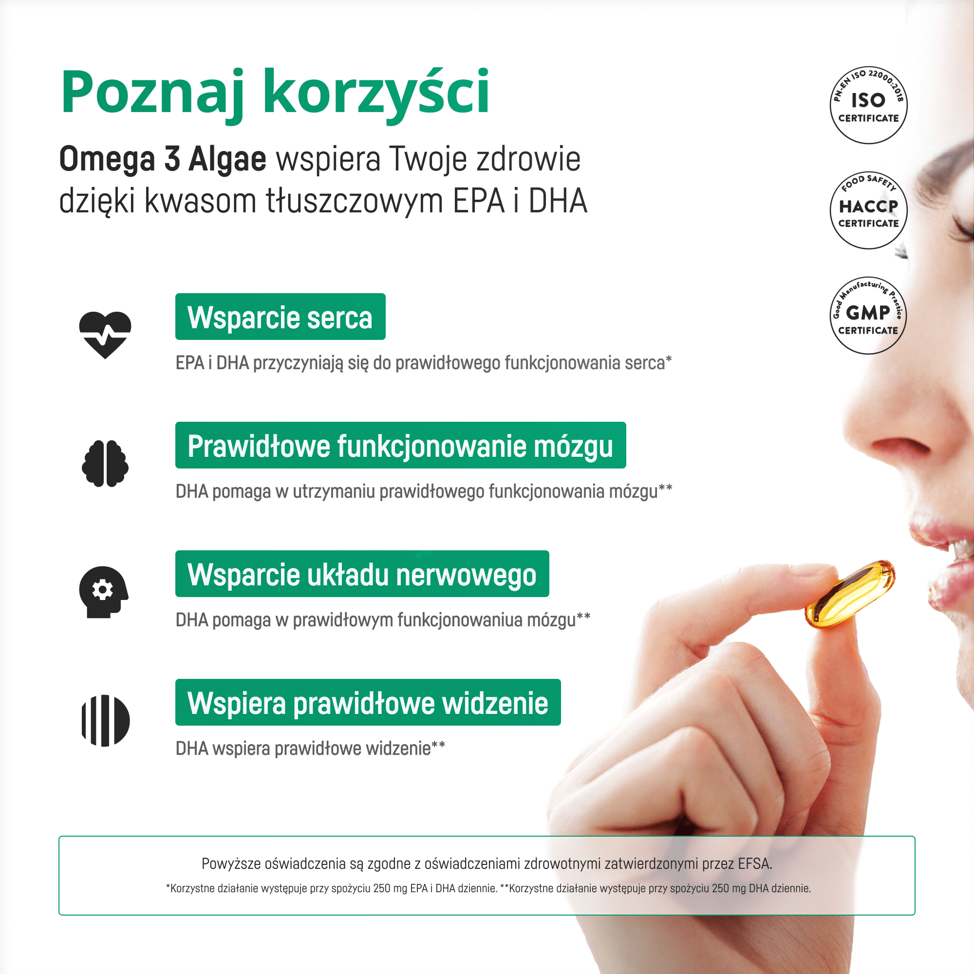 Omega 3 Algae - 600mg DHA i 200mg EPA* z mikroalg