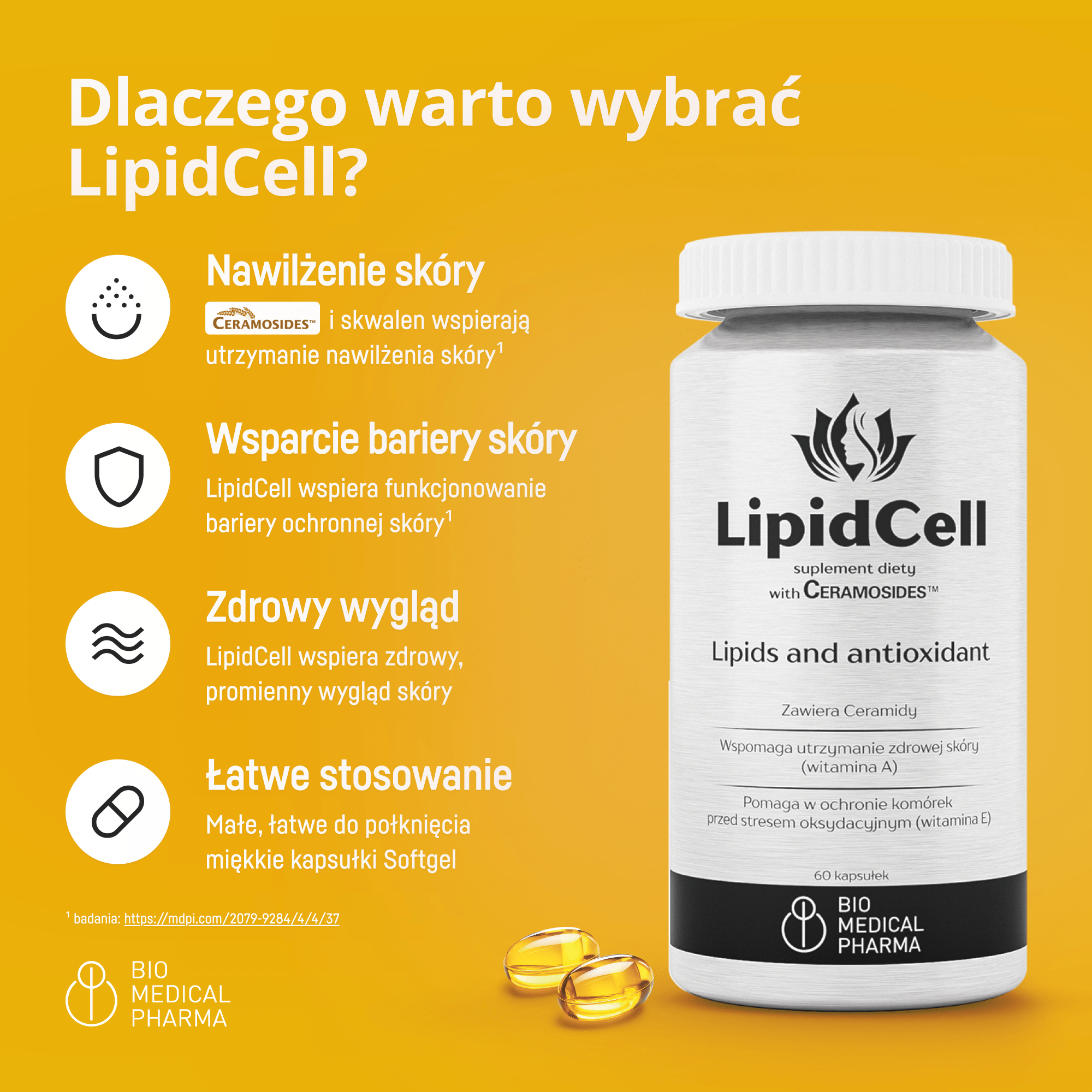 Zalety suplementu LipidCell z ceramidami