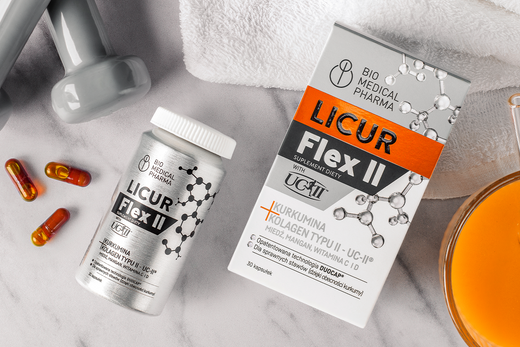 Kolagen UC-II® i płynna kurkumina dla stawów – Licur Flex II. Suplementy dla mężczyzn