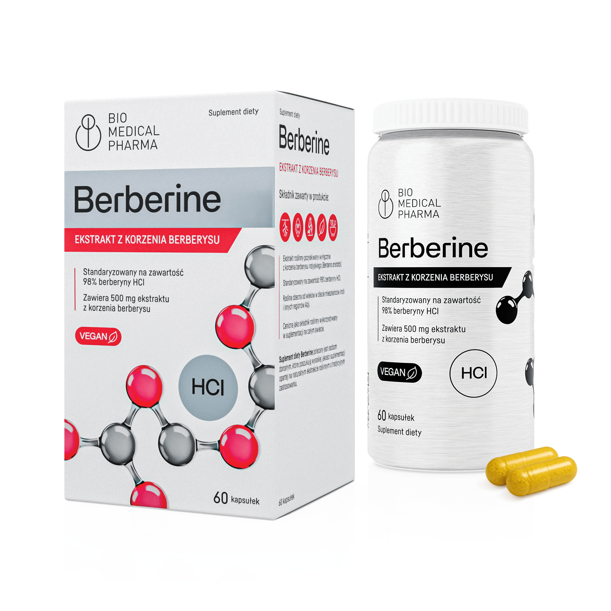 Prawidłowy  poziomu cukru i cholesterolu - Berberine HCl