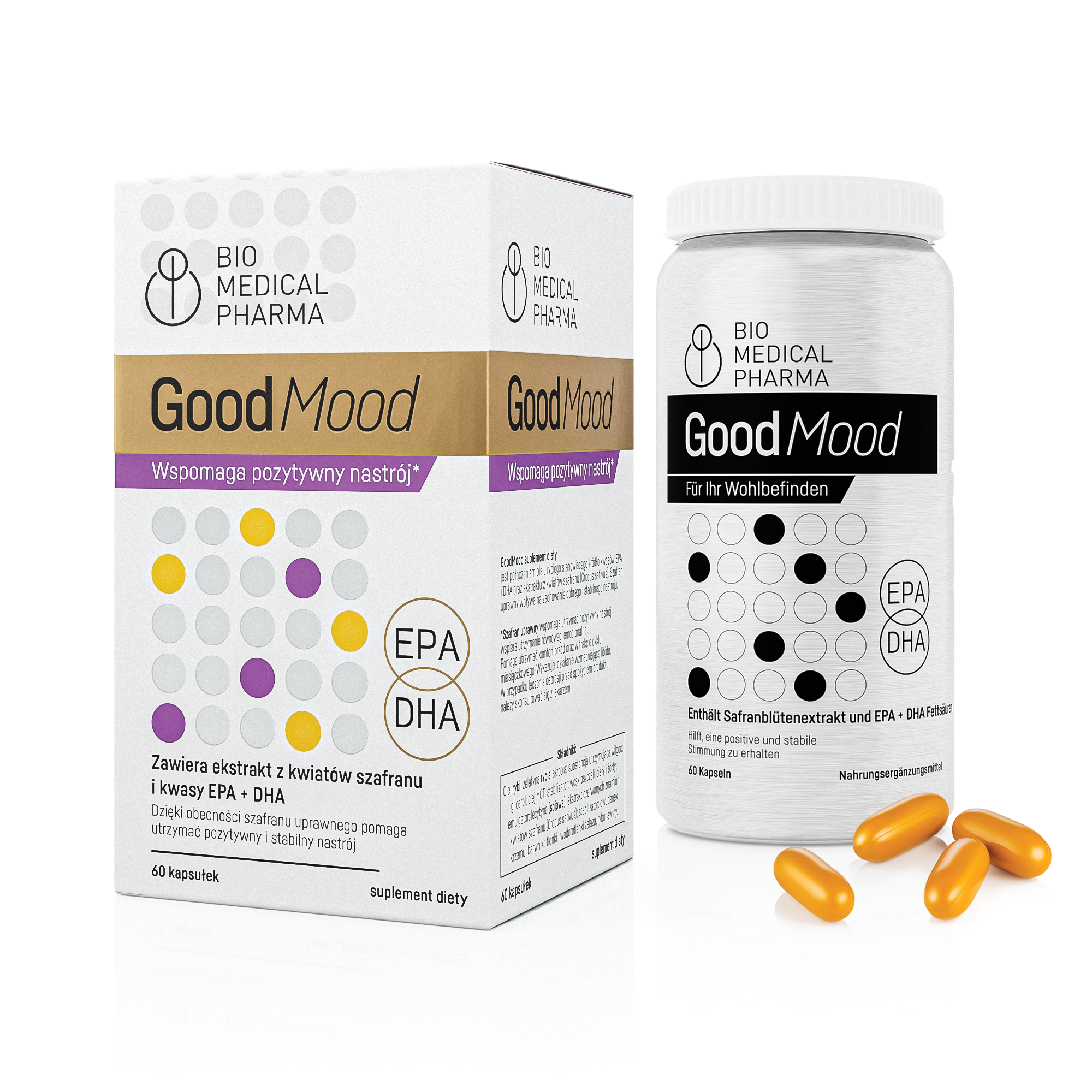 Kwasy Omega 3 (EPA i DHA), Szafran – Good Mood